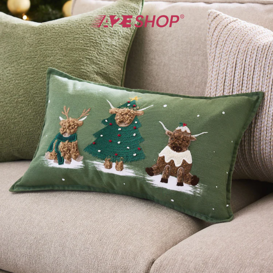 Christmas Hamish Trio Cushion – 50x30cm Decorative Holiday Pillow