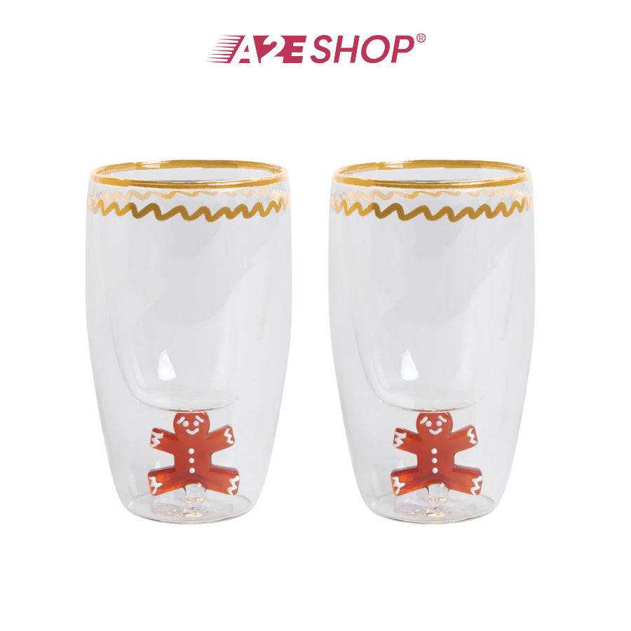 Set of 2 Gingerbread Christmas Tumbler Glasses – Natural Holiday Drinkware
