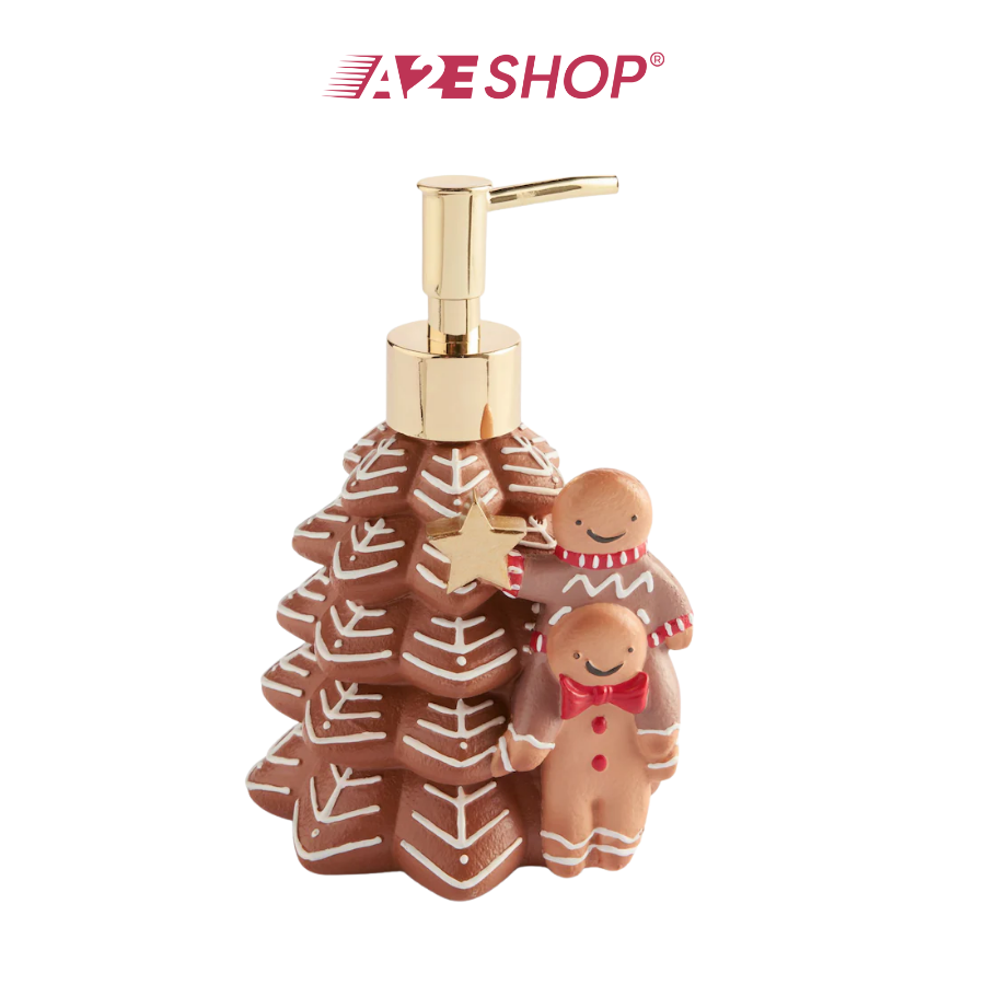 Gingerbread Christmas Tree Soap Dispenser – Holiday Bathroom Decor