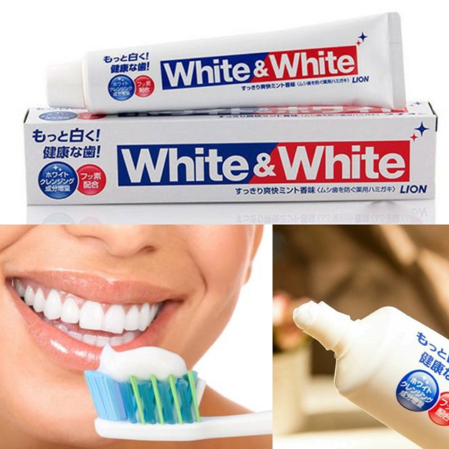 Kem đánh răng làm trắng răng Lion White &amp; White (150g)