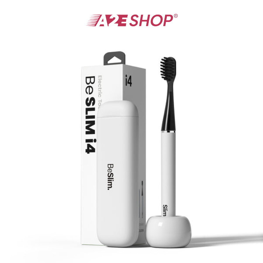 Bàn chải đánh răng điện du lịch Mipow i4 Ultra Slim &amp; Giá đỡ bằng gốm - Nhỏ gọn &amp; Di động khi đi du lịch
