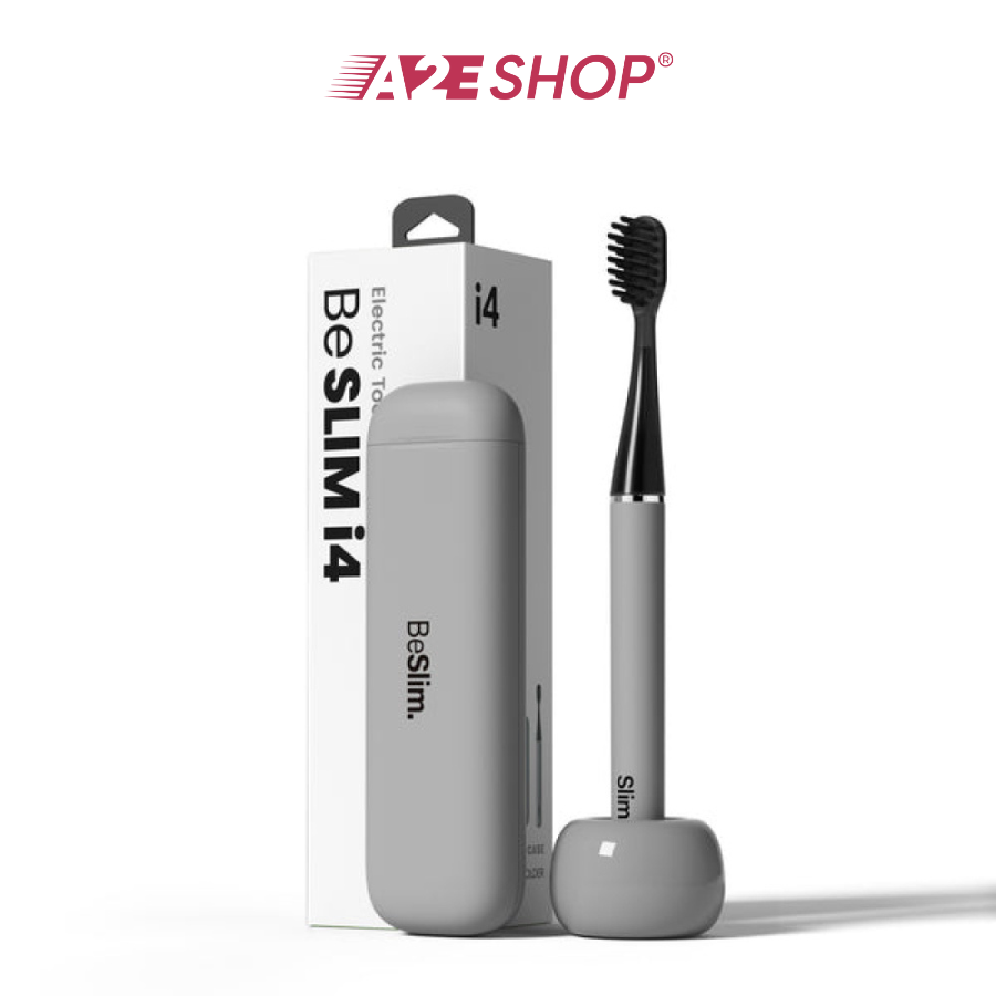 Bàn chải đánh răng điện du lịch Mipow i4 Ultra Slim &amp; Giá đỡ bằng gốm - Nhỏ gọn &amp; Di động khi đi du lịch
