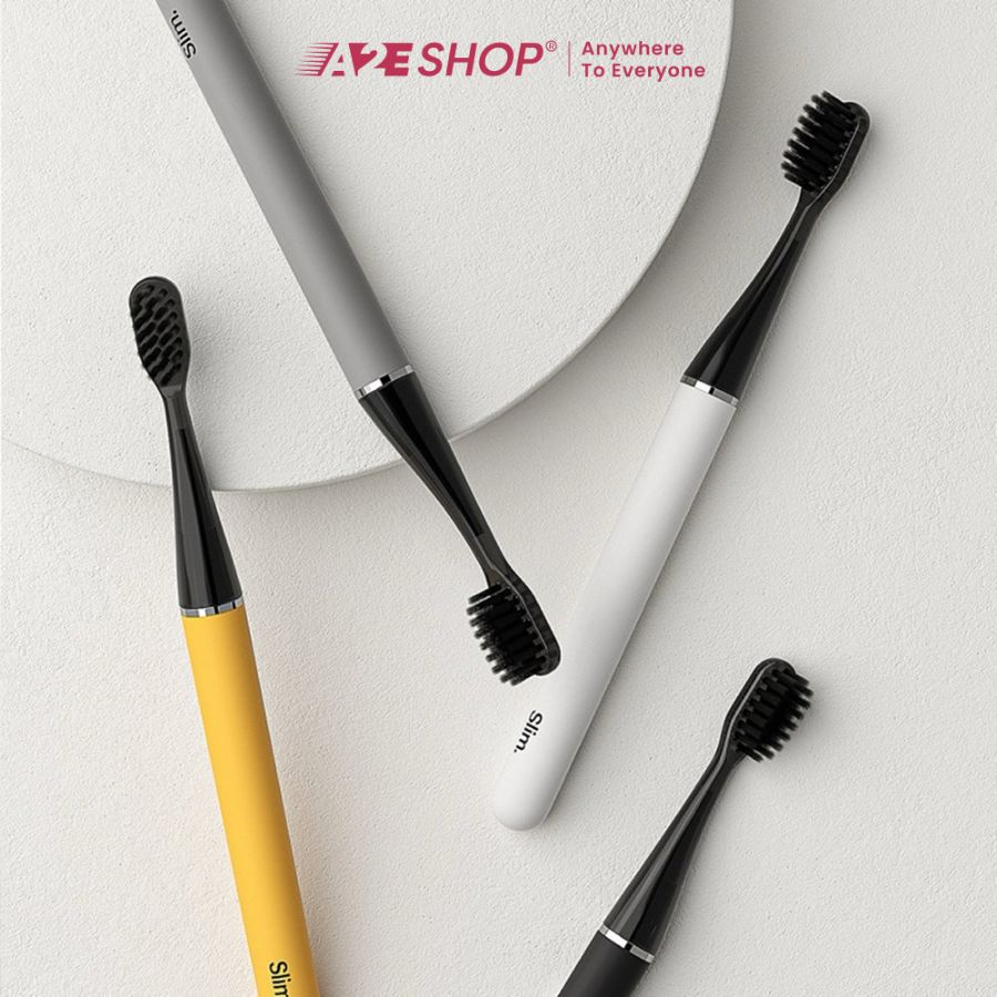 Bàn chải đánh răng điện du lịch Mipow i4 Ultra Slim &amp; Giá đỡ bằng gốm - Nhỏ gọn &amp; Di động khi đi du lịch