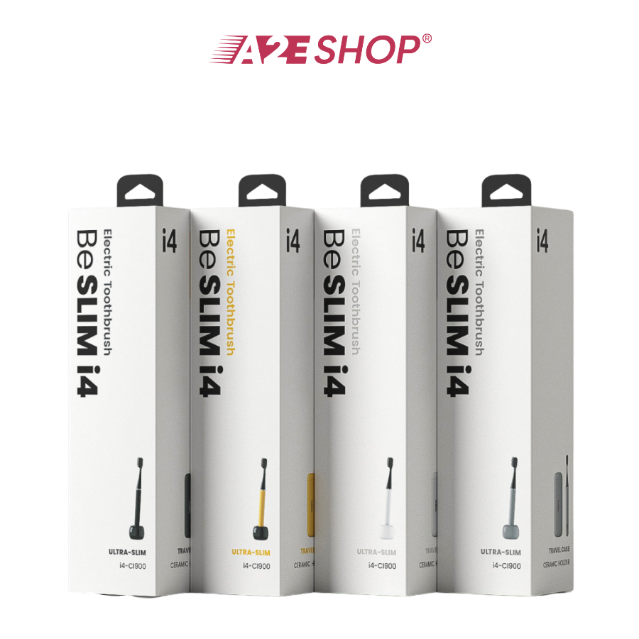 Bàn chải đánh răng điện du lịch Mipow i4 Ultra Slim &amp; Giá đỡ bằng gốm - Nhỏ gọn &amp; Di động khi đi du lịch