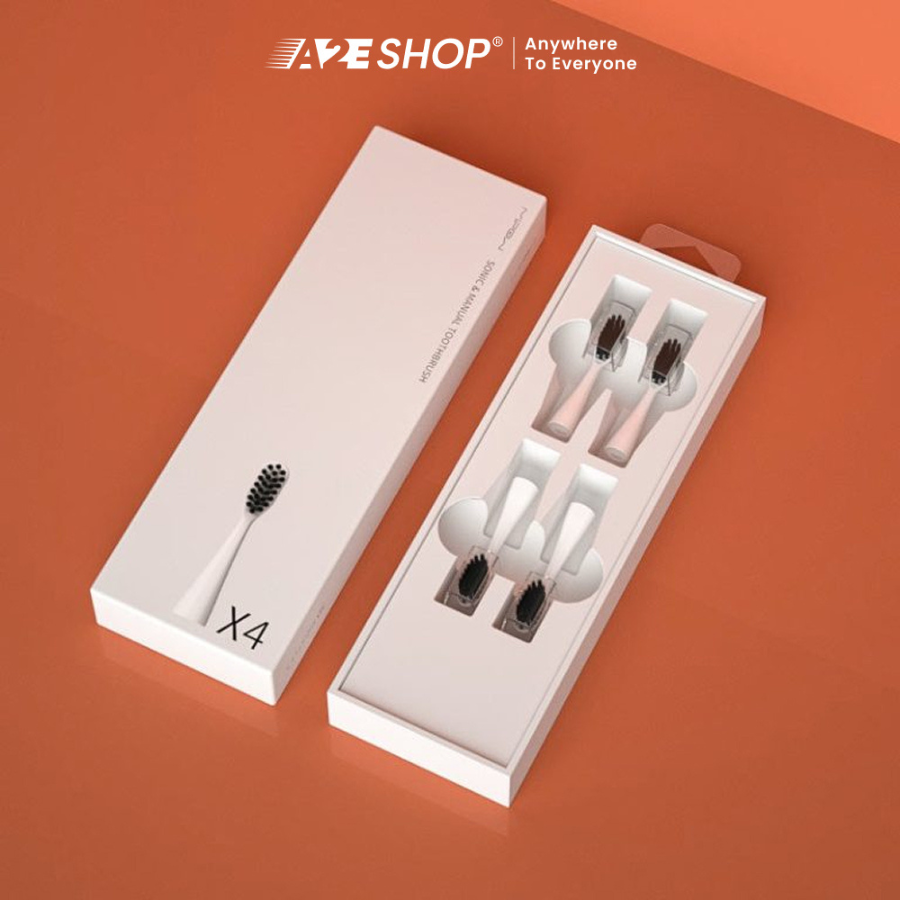 Bộ bàn chải điện du lịch Mipow Ultra Slim với 4 đầu bàn chải - Tiện lợi khi đi du lịch