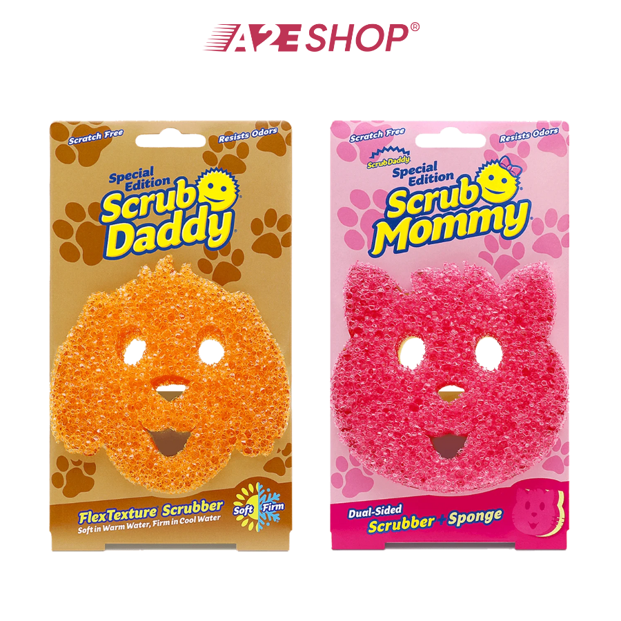 Scrub Daddy Dog/Cat Sponge – Special Edition, Cute Pet Design, Dual Texture