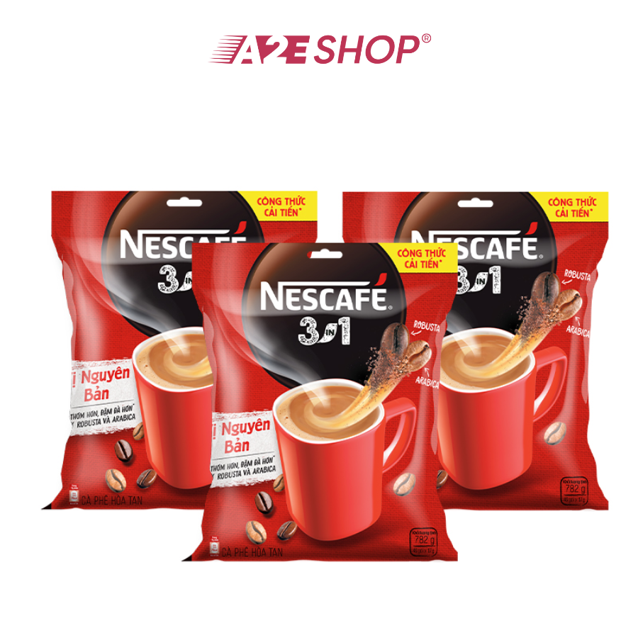 NESCAFÉ 3 trong 1 Hương vị nguyên bản (Gói 46 gói x 16g)
