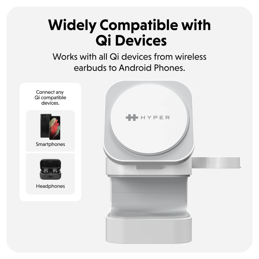 HyperJuice Qi2 3-in-1 Magnetic Wireless Charging Stand