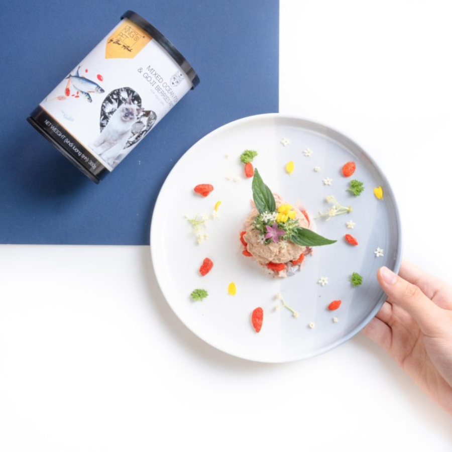 Pate đóng hộp King's Pet – Hỗn hợp cá và kỷ tử – 380g