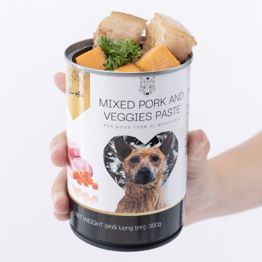 Pate đóng hộp King's Pet – Thịt heo và rau củ – 380g