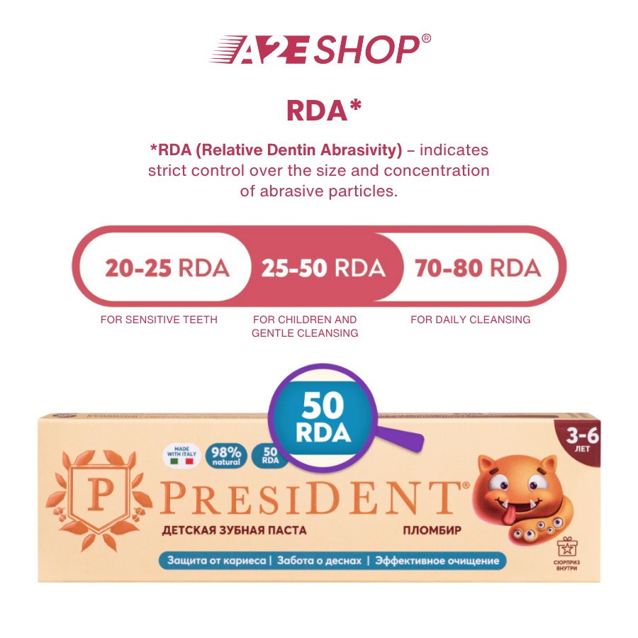 Kem đánh răng President Kids cho trẻ từ 4 tuổi trở lên – Bảo vệ nướu, Hương vị thơm ngon