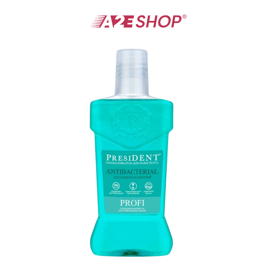 Nước súc miệng President 250ml – Kháng khuẩn, Chống sâu răng