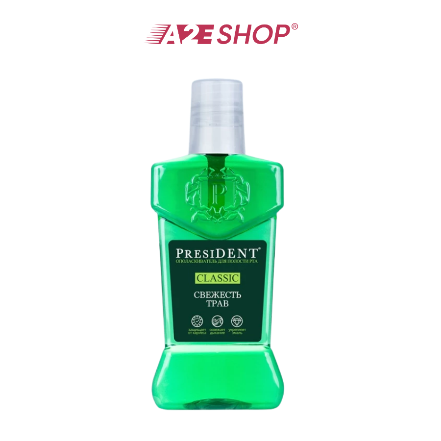 Nước súc miệng President 250ml – Kháng khuẩn, Chống sâu răng