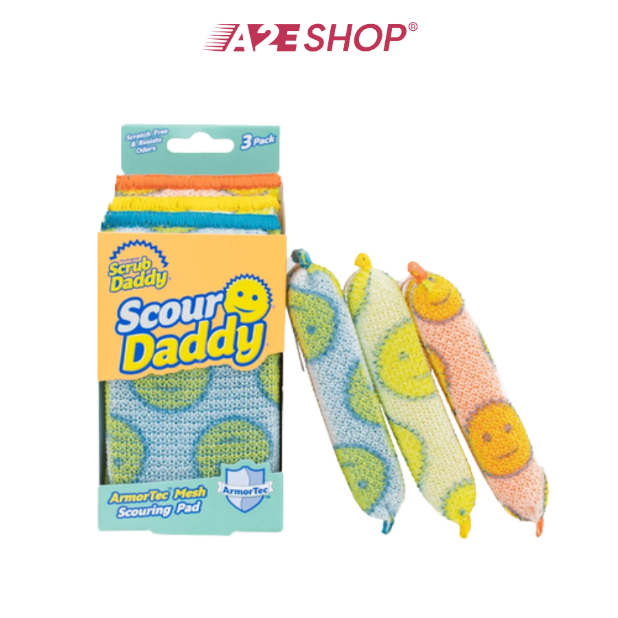 Bộ 3 miếng chà sàn lưới thép Scour Daddy