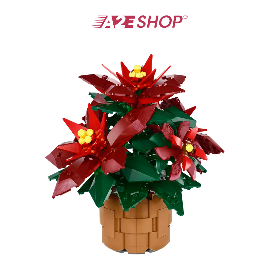LEGO Icons Poinsettia – 658 Pieces Holiday Botanical Display