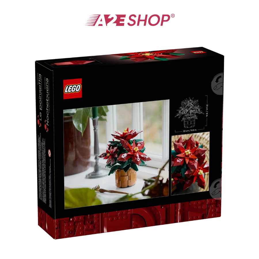 LEGO Icons Poinsettia – 658 Pieces Holiday Botanical Display