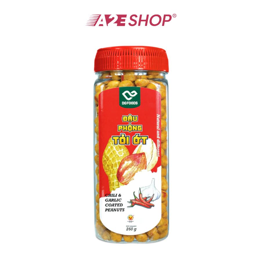 Đậu phộng tỏi ớt DGfoods - Món ăn thuần chay, món ăn nhẹ lành mạnh, ý tưởng quà tặng tự nhiên