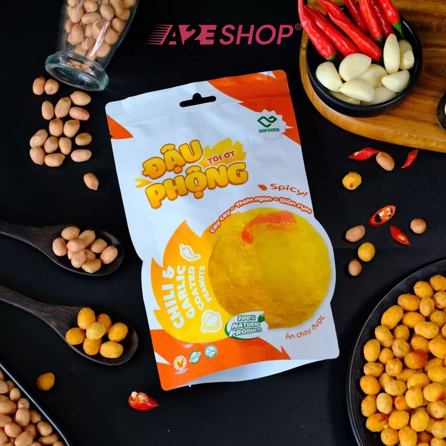 Đậu phộng tỏi ớt DGfoods - Món ăn thuần chay, món ăn nhẹ lành mạnh, ý tưởng quà tặng tự nhiên