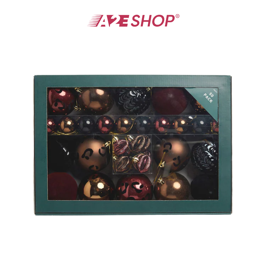 50-Pack Christmas Baubles – Shatterproof Tree Ornaments