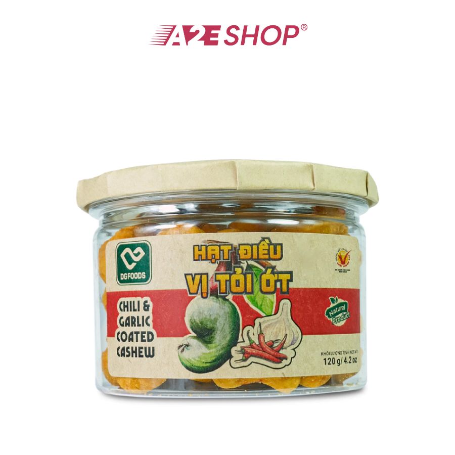 DGfoods Garlic Chili Cashews - Vegan, Healthy Snack, Natural Gift