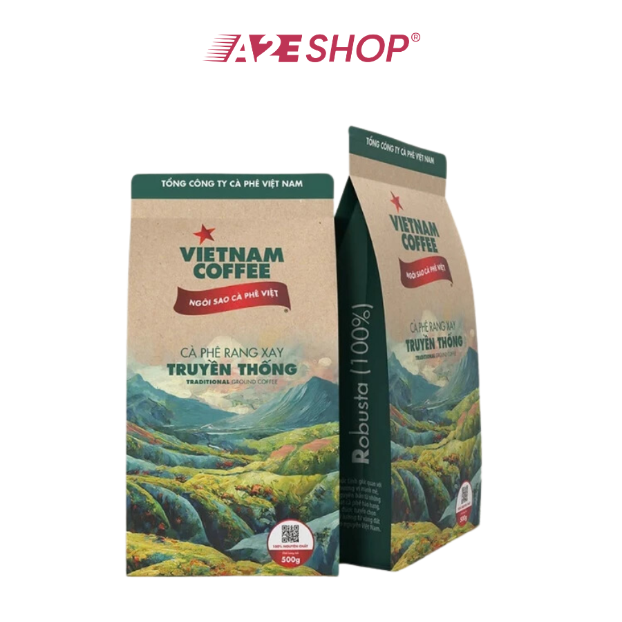 Cà phê rang xay Robusta nguyên chất 100% Việt Nam (500g)