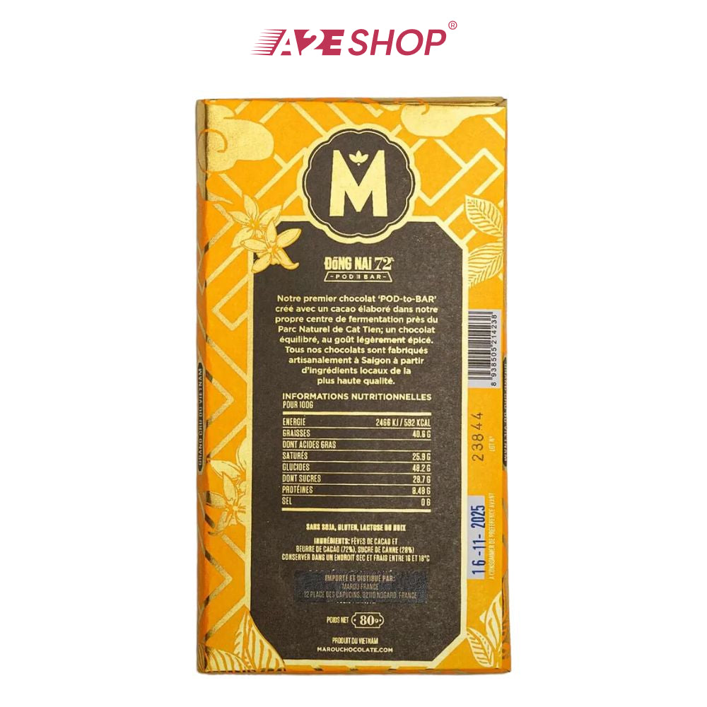 [MAISON MAROU] Đồng Nai 72% Single Origin and Napolitan Version Chocolate