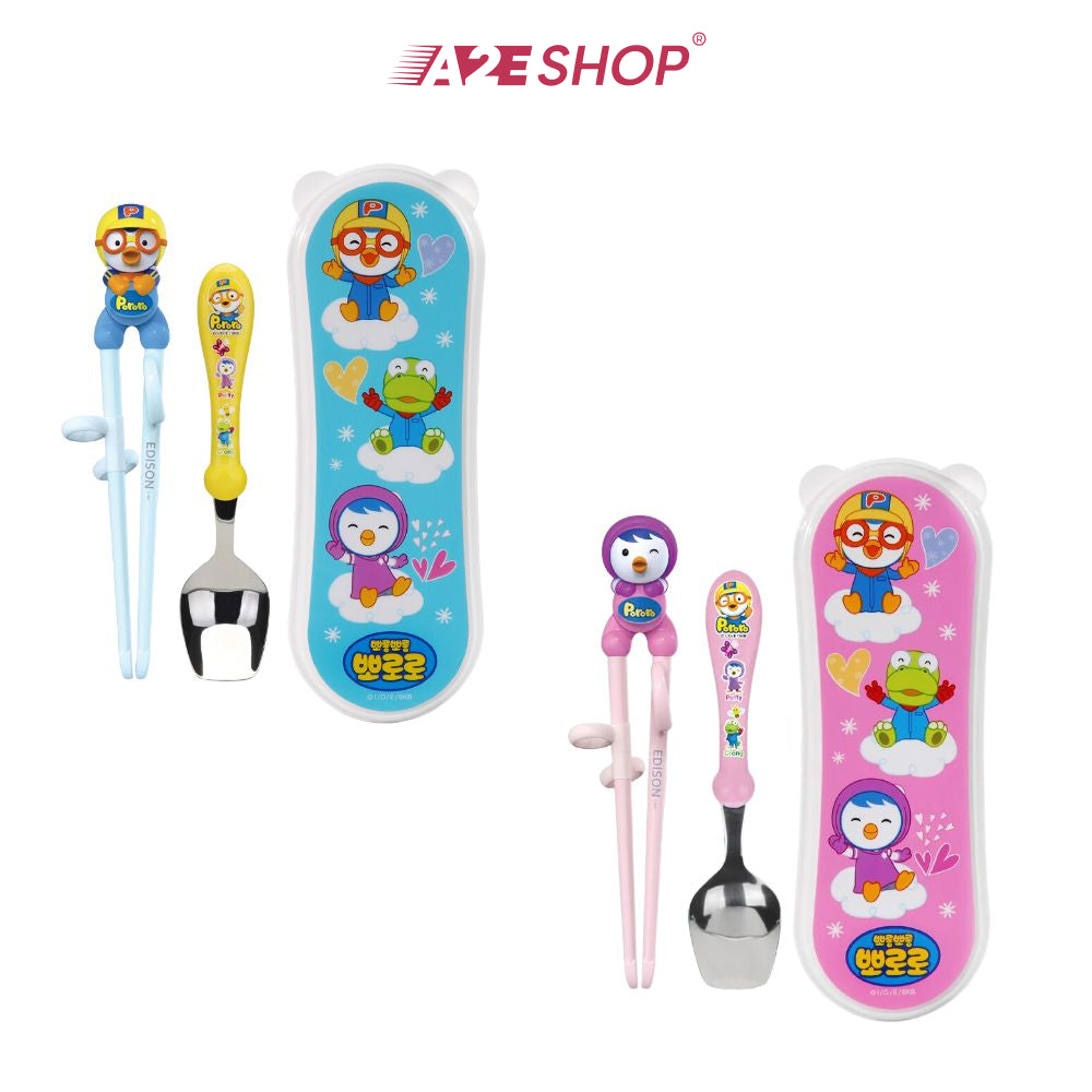 Baby Spoon and chopstick set with Pororo patterns - Edison