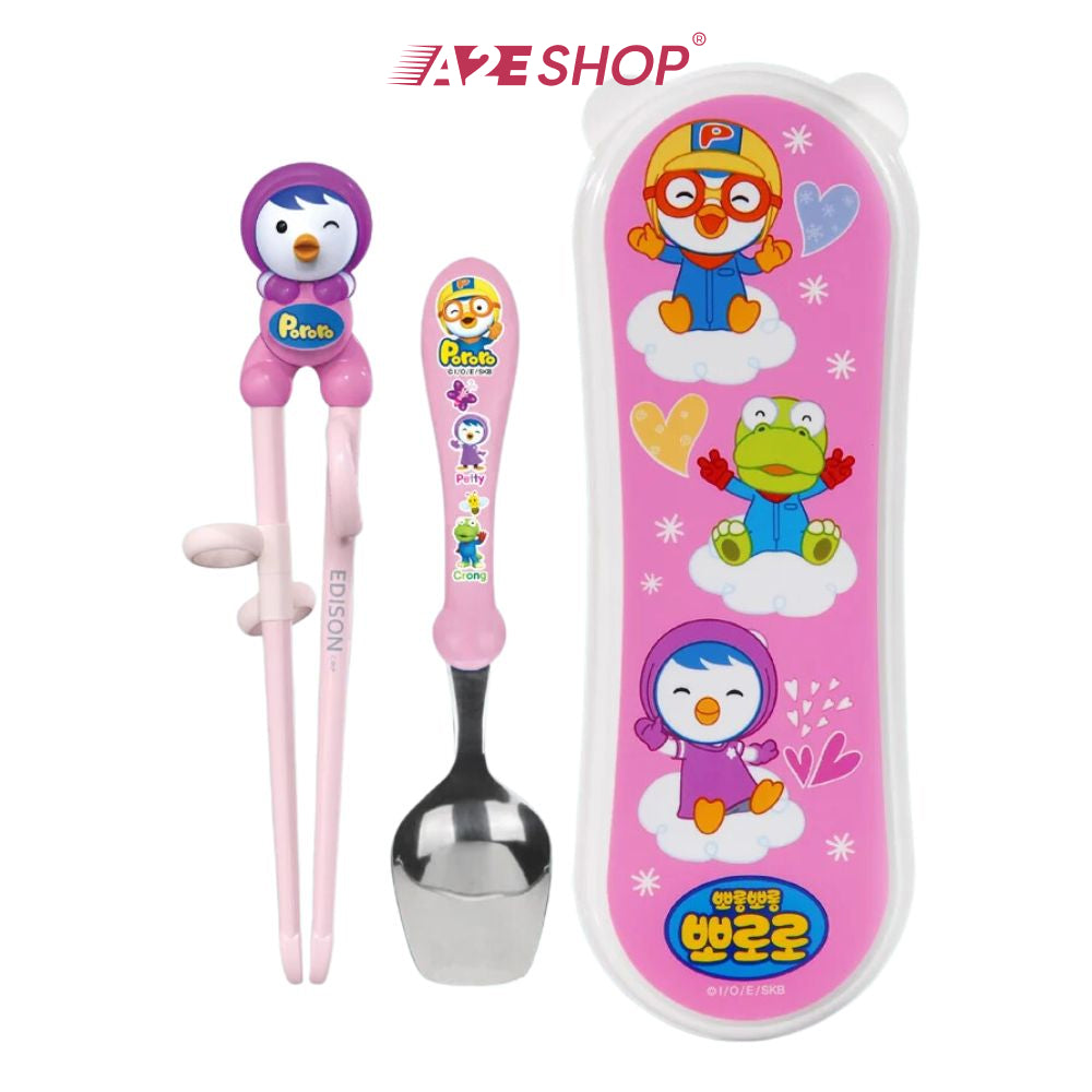 Baby Spoon and chopstick set with Pororo patterns - Edison