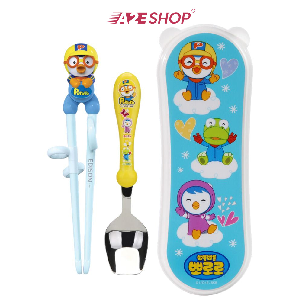 Baby Spoon and chopstick set with Pororo patterns - Edison