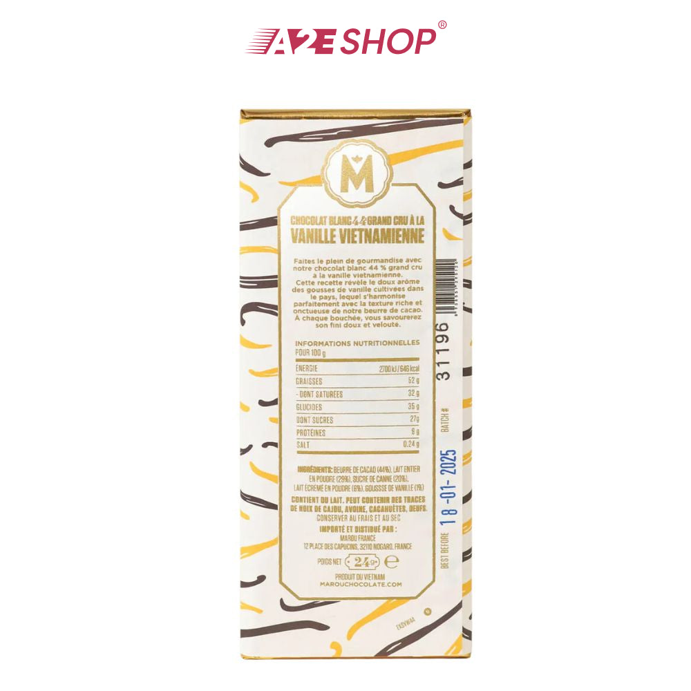 [MAISON MAROU] Vanilla White 44% – 24g / 80g Chocolate