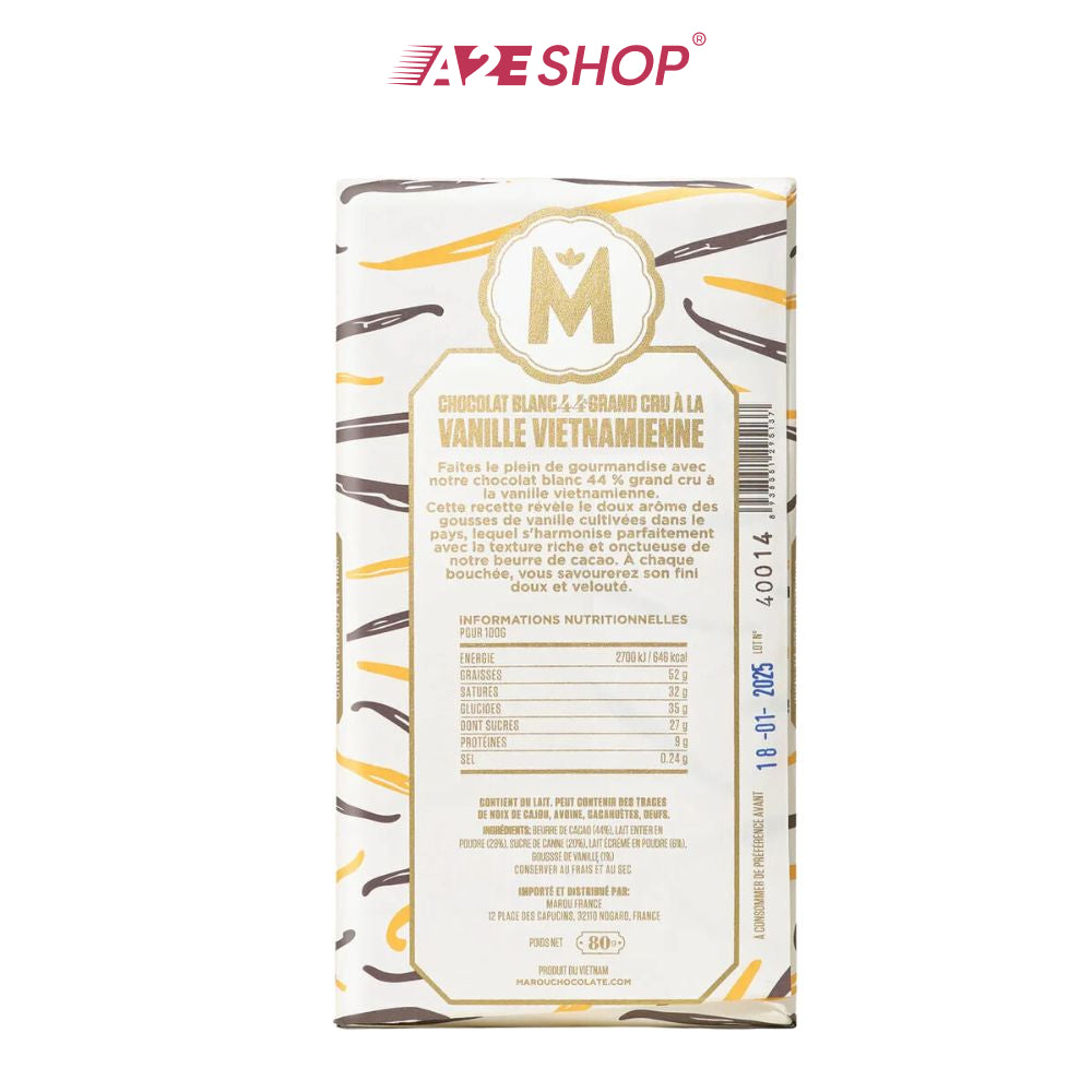 [MAISON MAROU] Vanilla White 44% – 24g / 80g Chocolate